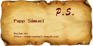 Papp Sámuel névjegykártya