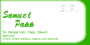 samuel papp business card